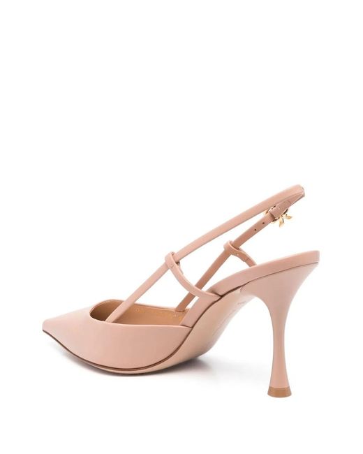 Gianvito Rossi Pink Nude Neutrals Leather Decolletes Slingback