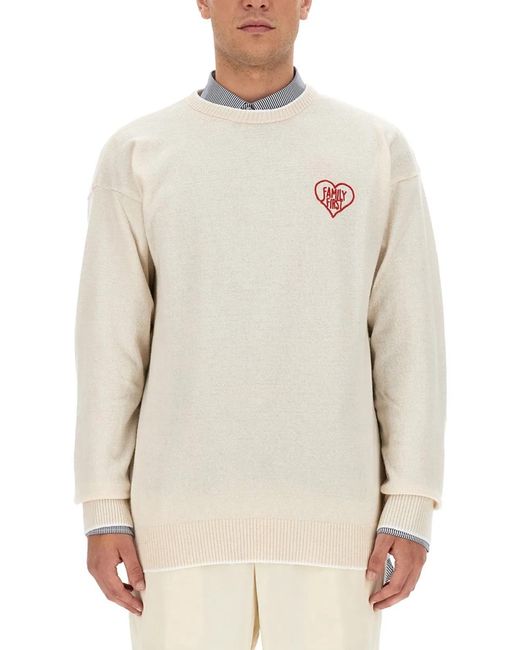 FAMILY FIRST White Jersey With Logo for men