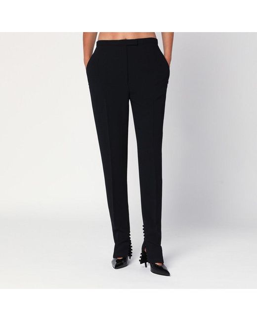 Dries Van Noten Blue Trousers With Slits And Buttons