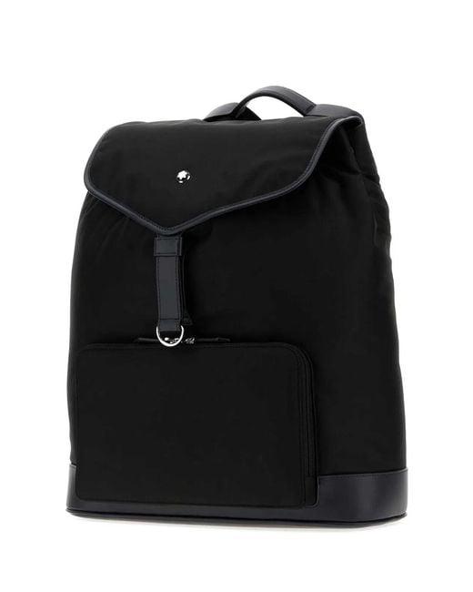 Montblanc Black Canvas Backpack for men