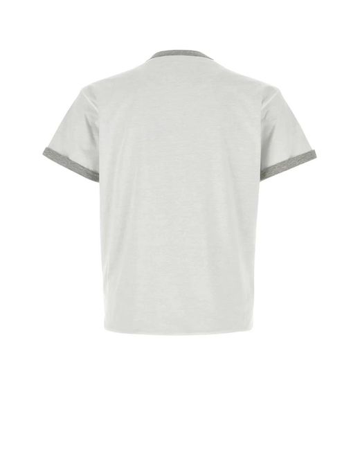 Prada White Cotton Reversible T-Shirt for men