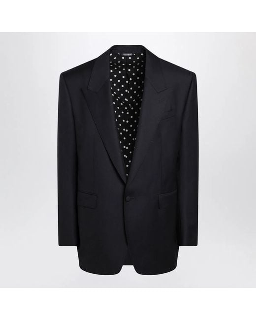 Dolce & Gabbana Blue Dolce & Gabbana Dark Single-Breasted Jacket for men