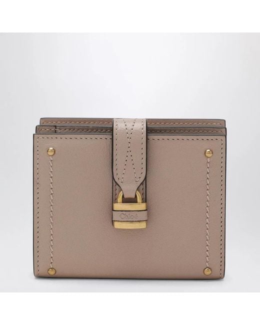 Chloé Natural Leather Square Paddington Wallet