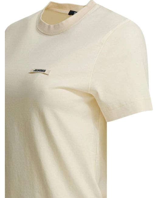 Jacquemus Natural "Gros Grain" Crewneck T-Shirt