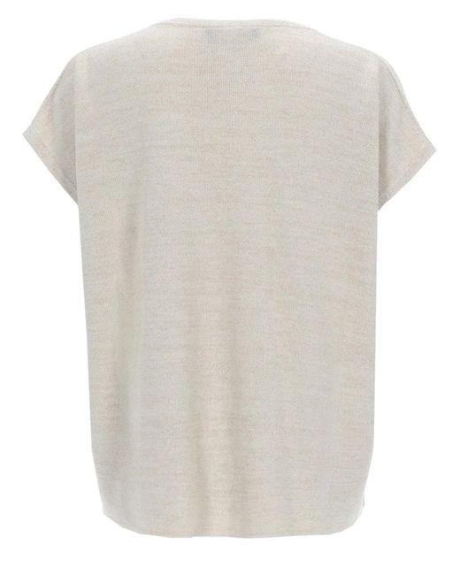 Fabiana Filippi White Vneck Top