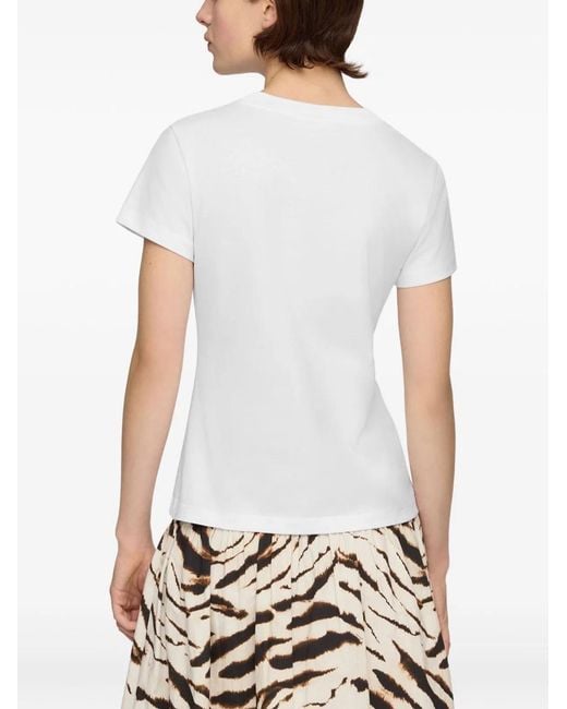 Ganni White Printed Cotton T-Shirt