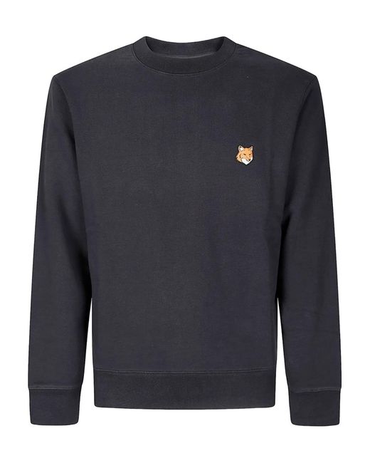 Maison Kitsuné Blue Maison Kitsuné Fox Head Cotton Sweatshirt for men