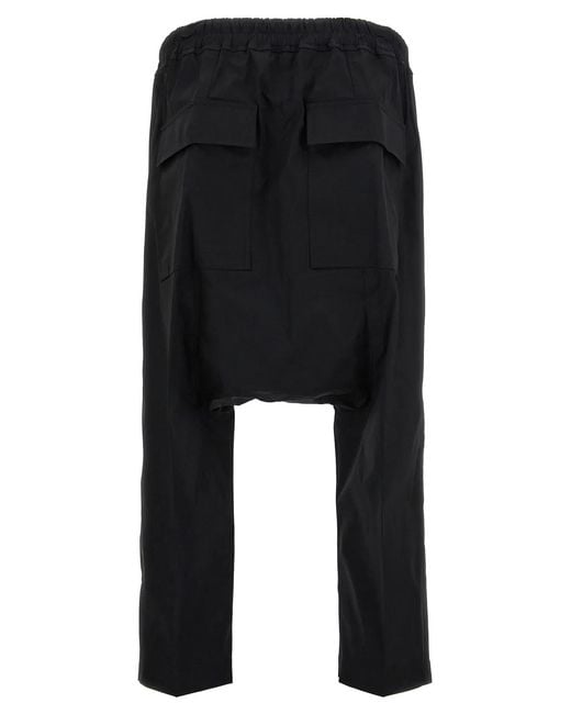 Rick Owens Black 'Drawstring Cropped' Pants for men