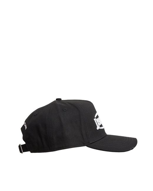 DSquared² Black Baseball Logo Cap for men
