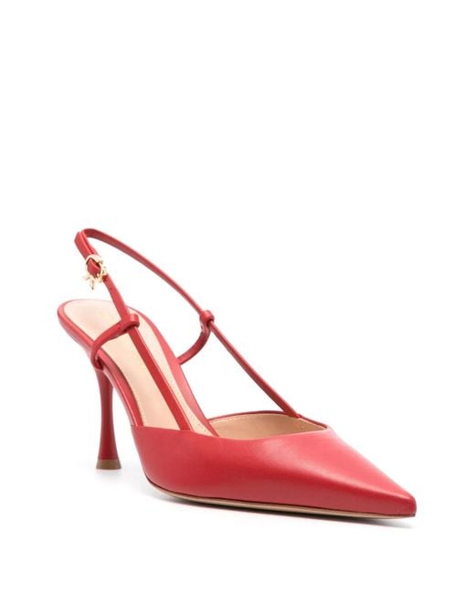 Gianvito Rossi Pink Leather Decolletes Slingback