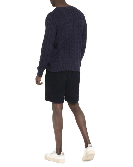 Polo Ralph Lauren Blue Plaited Cotton Jersey for men