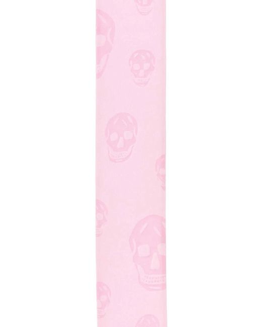 McQueen Pink Rib Skinny Skull