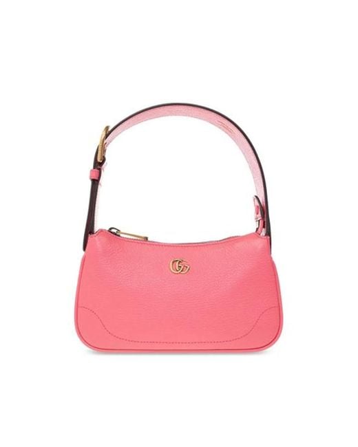 Gucci Pink Aphrodite Mini Leather Shoulder Bag