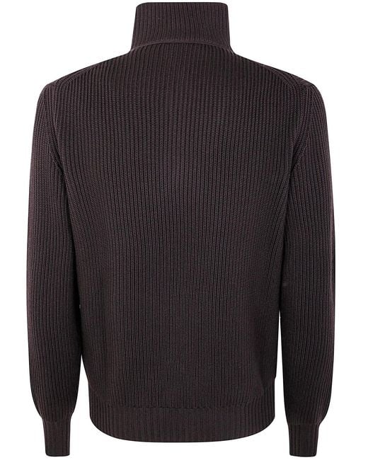 FILIPPO DE LAURENTIIS Blue Half Zip Sweater for men