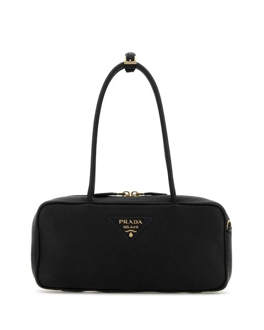 Prada Black Leather Shoulder Bag