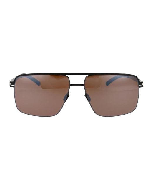 Mykita Brown Jet Metal Sunglasses