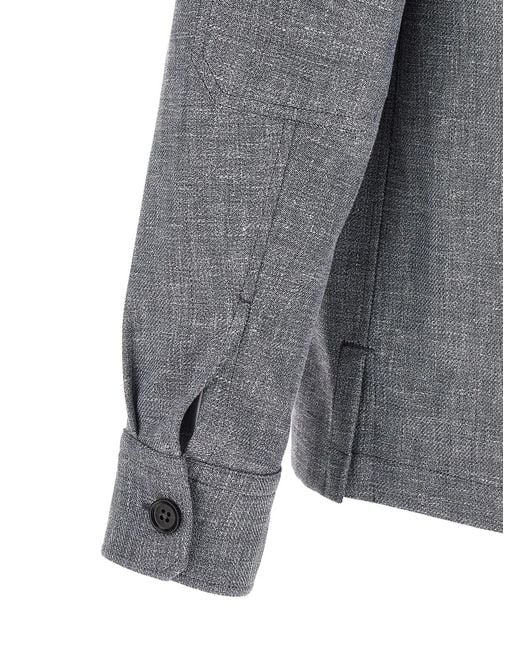 Zegna Gray 'Crossover' Overshirt for men