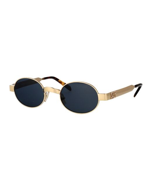 Miu Miu Blue Metal Sunglasses