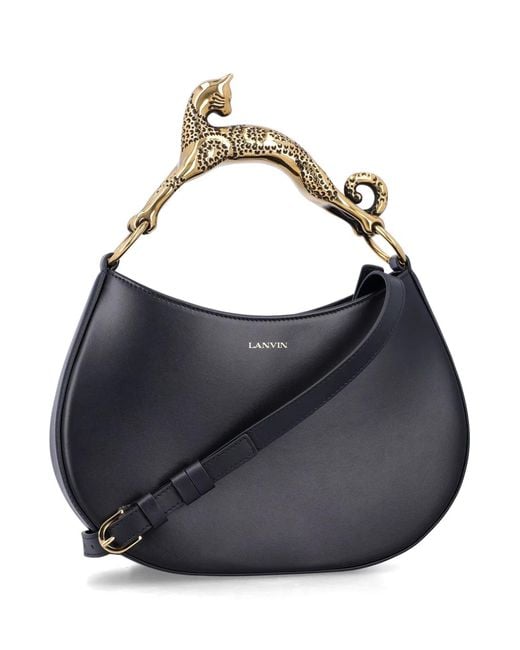 Lanvin Blue Hobo Cat Leather Bag