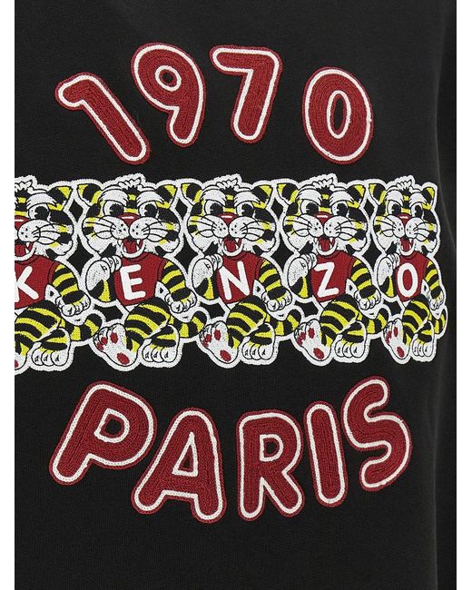 KENZO Black 'Wild Tiger Embroidered' Sweatshirt for men