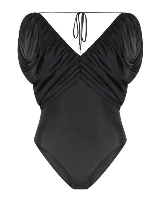 Pinko Black Beccafico Nylon Bodysuit