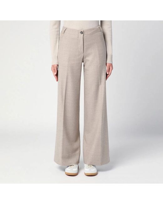 Quelledue Natural Mélange Wool Trousers