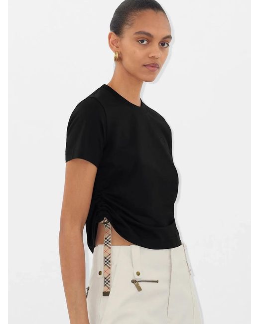 Burberry Black Festival-Style Cotton T-Shirt