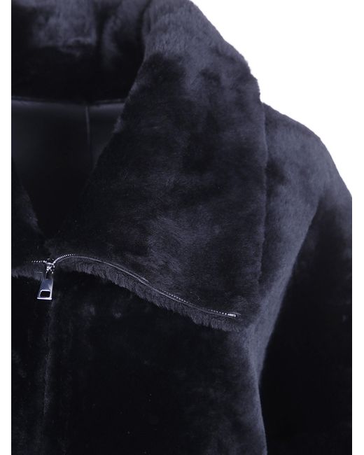 Blancha Blue Straight Merino Shearling Jacket