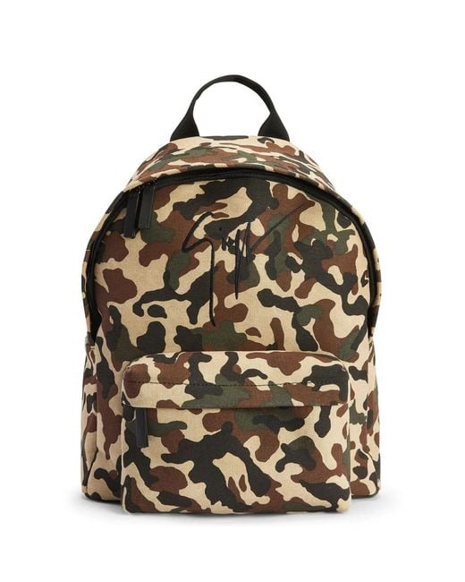 Giuseppe Zanotti Metallic Bud Camouflage Logo Backpack for men