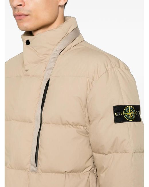 Stone Island Natural Cotton Nylon Canvas Down Jacket for men
