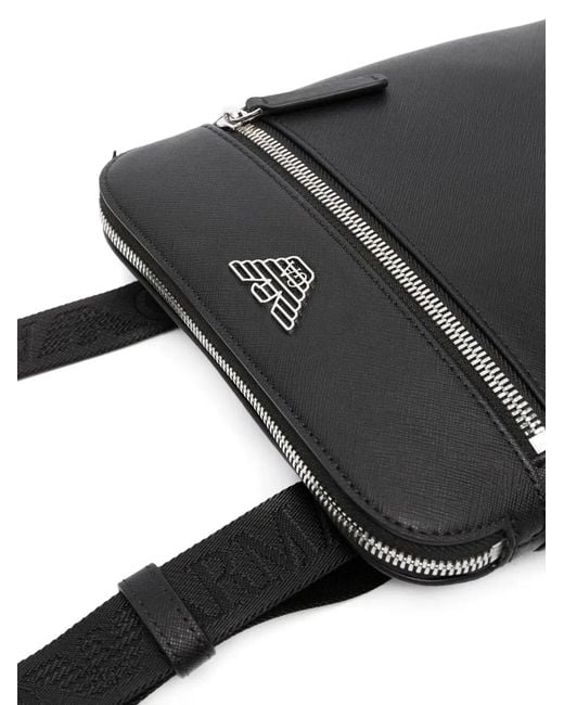 Emporio Armani Black Messenger Bag for men