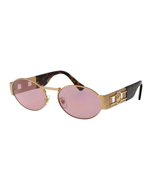 Versace Pink Matte Metal Sunglasses