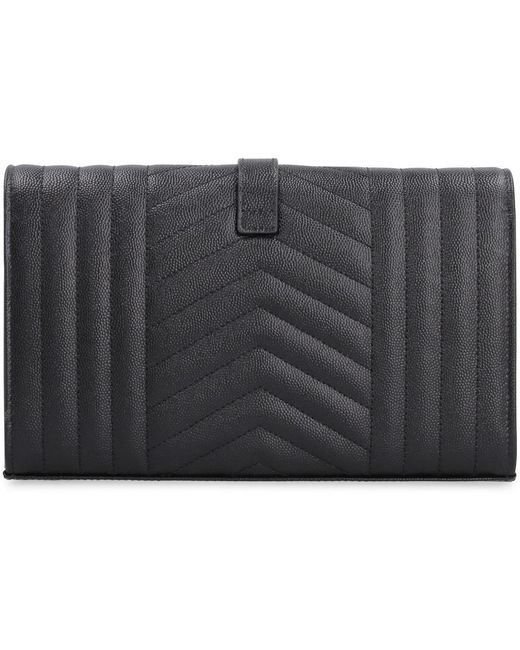Saint Laurent Gray Cassandre Chain Crossobody Bag