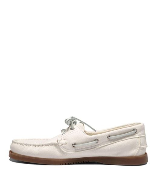 Paraboot White Deer Leather Shoes for men