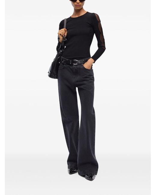 Pinko Black Viscose Polyester Sweater