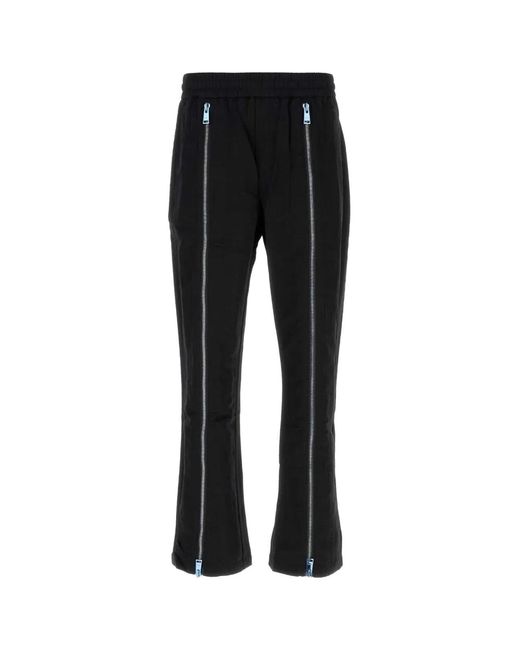 Purple Denim Black Woven Track Pant for men