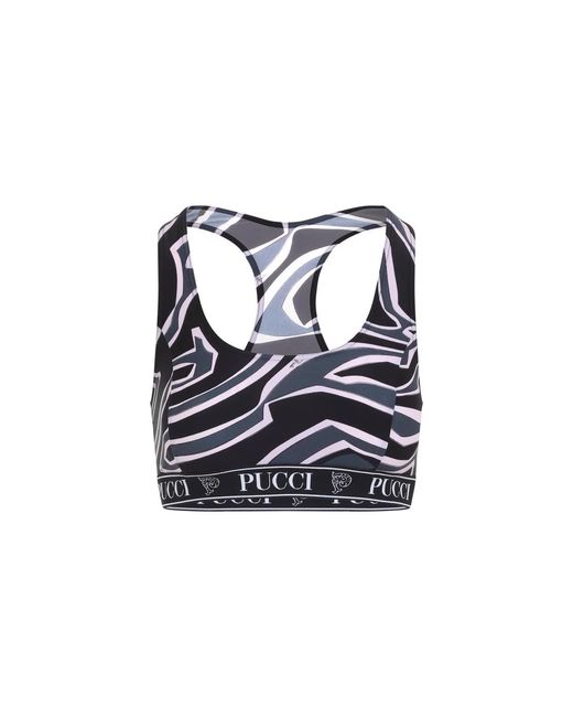 Emilio Pucci Blue Labyrinth Print Top