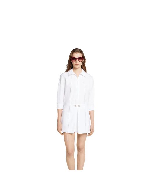 Gucci White Shirt Dress With Horsebit