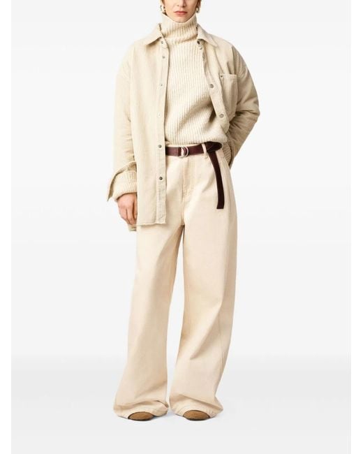 AMI Natural Super Wide Denim Jeans