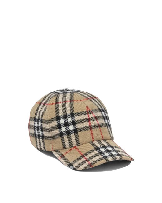 Burberry Gray "Check" Baseball Cap for men