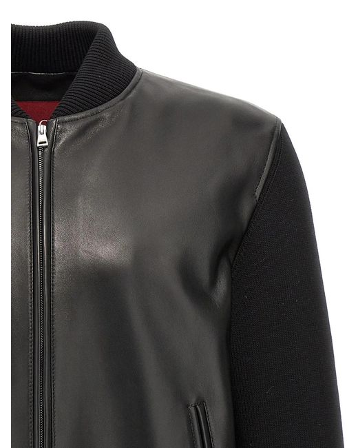Gucci Black Bimaterial Bomber Jacket for men