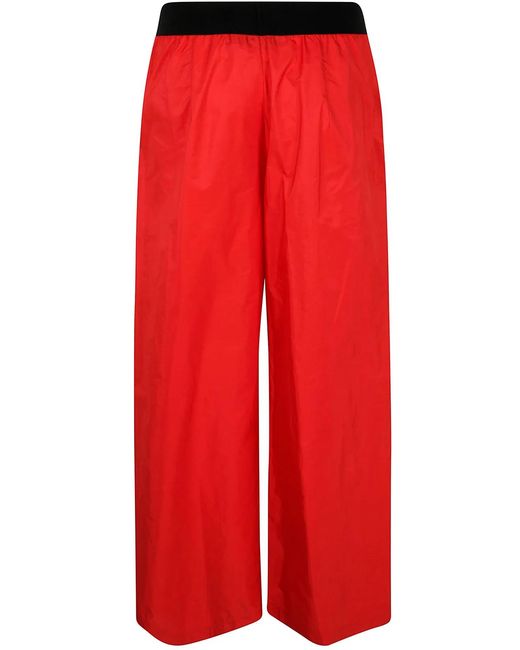 Maria Calderara Red Polyester Trousers