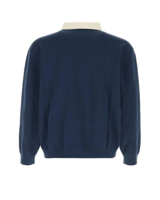 Autry Blue Knit Oversize Polo Shirt for men