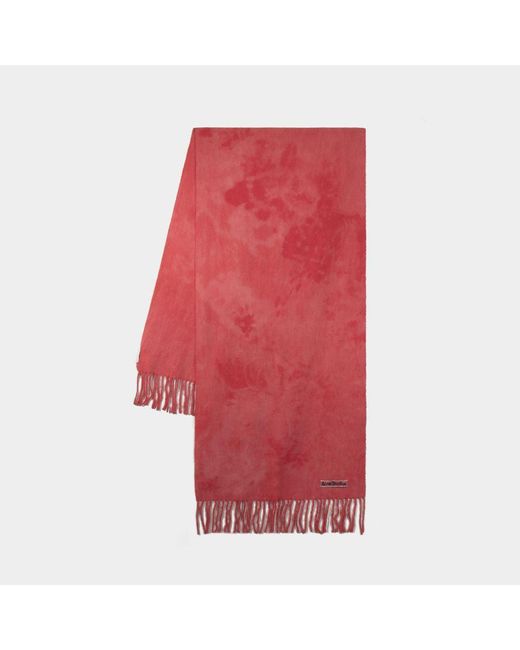 Acne Red Canada Tie Dye Scarf for men