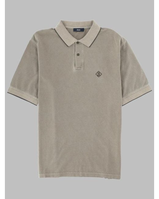 Herno Gray Polo Con Logo for men