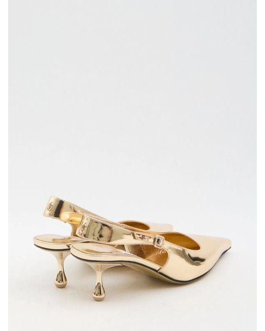 Jimmy Choo Natural Amel Leather Slingback Pumps