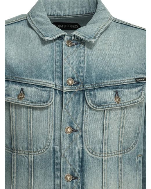 Tom Ford Blue Icon Cotton Denim Jacket for men