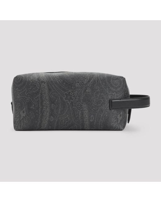 Etro Black Cotton Arnica M Pouch for men