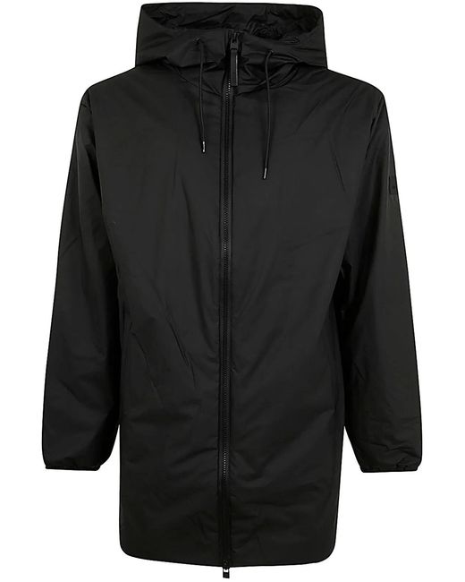 Rains Black Lohja Long Jacket Rain-Coat for men