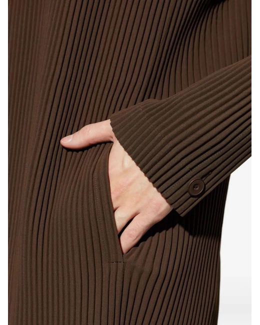 HOMME PLISSÉ Brown Homme Plisse Homme Plisse Issey Miyake Button Plissé Jacket for men